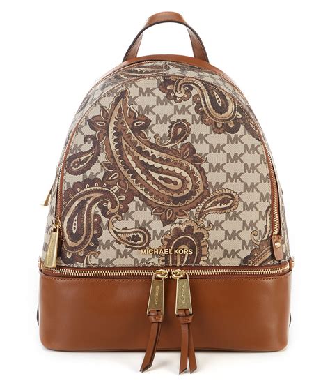 michael kors rhea medium backpack black paisley|Michael Kors rhea zip backpack.